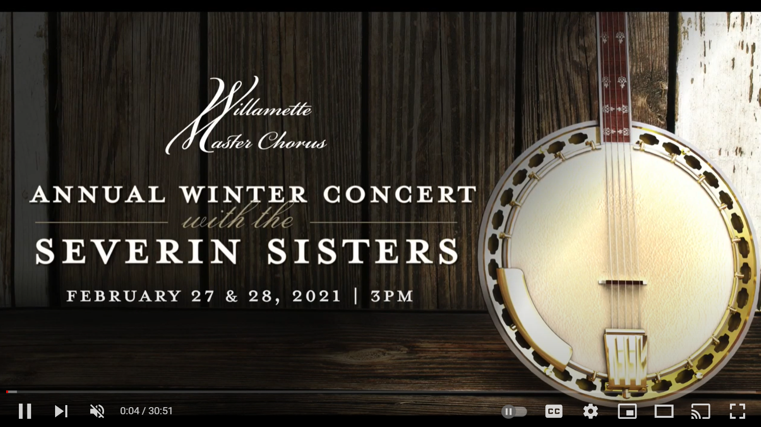 2021 Winter Virtual Choir Concert The Severin Sisters & Willamette Master Chorus Sunday